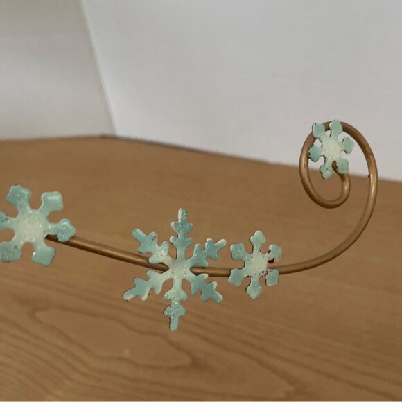 Adorable Snowman Candle Snuffer w Snowflake Handle Smiling w Carrot Nose 10 Inch - Picture 6 of 7